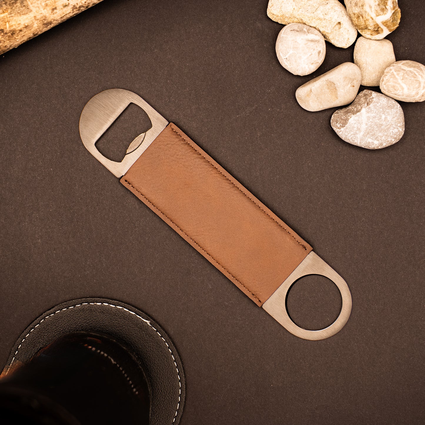 Flaschenöffner Leder - Wunschtext