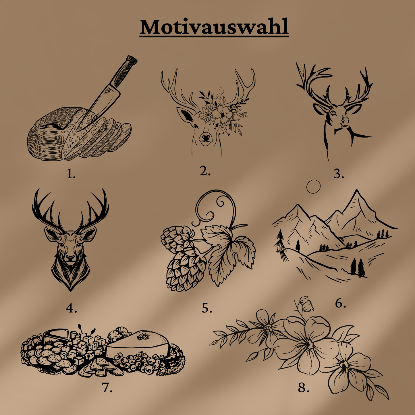 Schneidebrett - Name mit Motiv