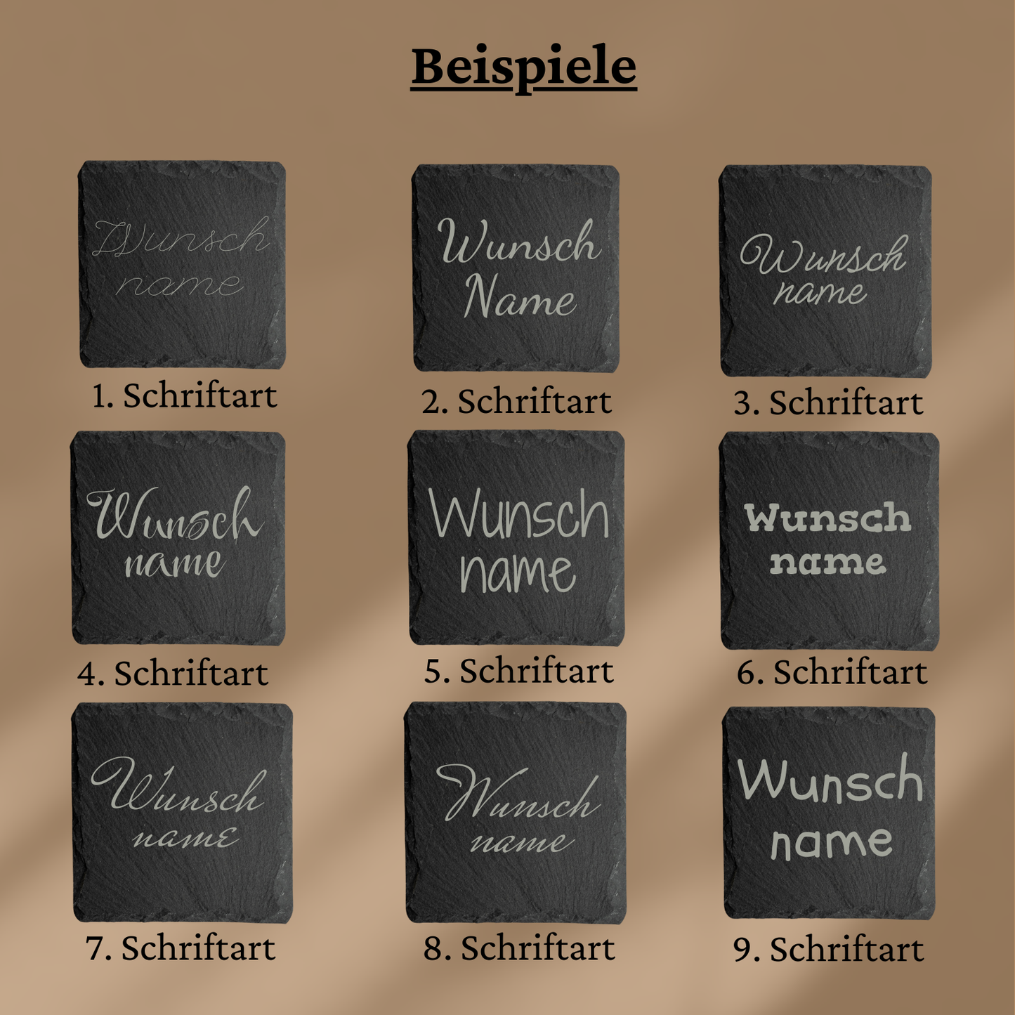Schieferuntersetzer - Wunschname