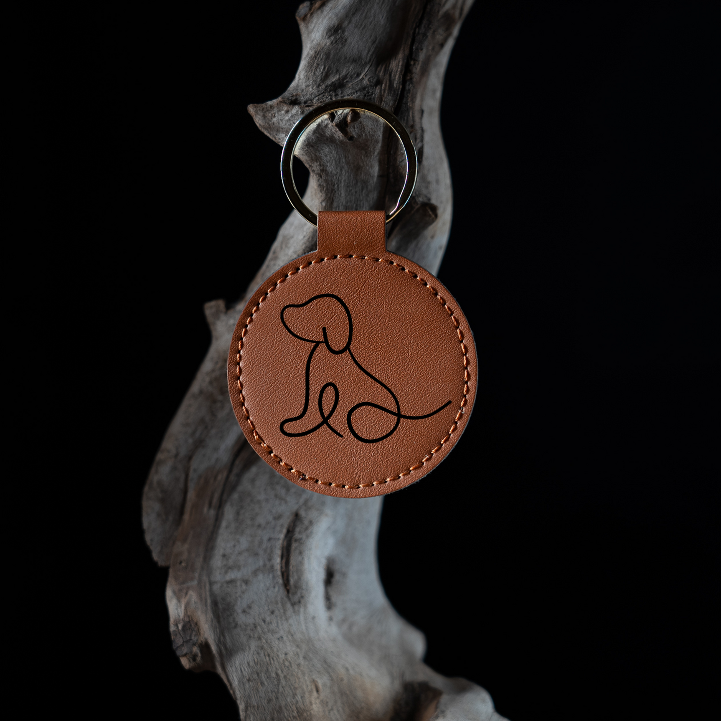 Schlüsselanhänger Leder - Hundemotiv